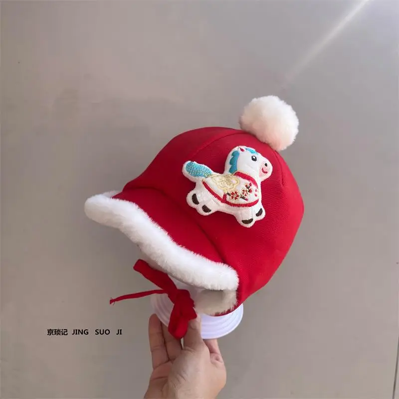 Red New Year Baby Hat with Ear Protection — feature 6