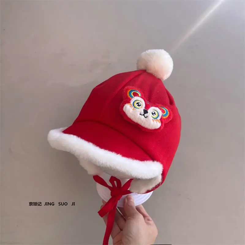 Red New Year Baby Hat with Ear Protection - Image 3