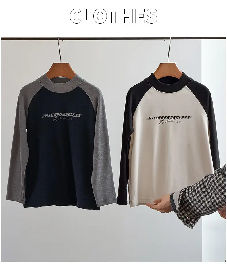 Boys Fleece Lined T-Shirt Navy Grey Size 8 — feature 7