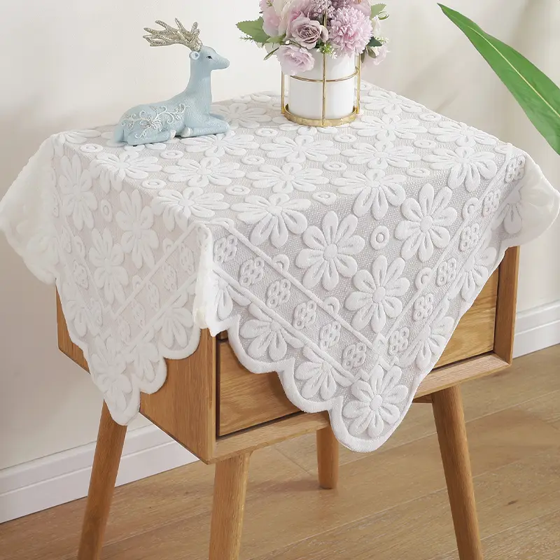 Lace Cloth Washing Machine Tv Refrigerator Microwave Oven Bedside Cover Dust Cover Multi-Purpose Square Towel Cover