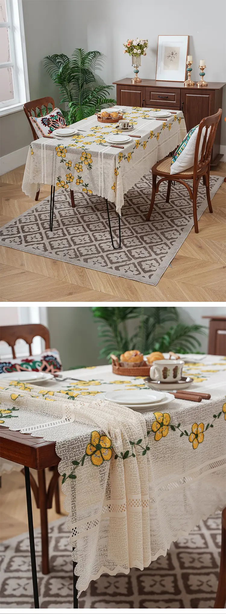 Lace Cloth Washing Machine Tv Refrigerator Microwave Oven Bedside Cover Dust Cover Multi-Purpose Square Towel Cover — feature 13