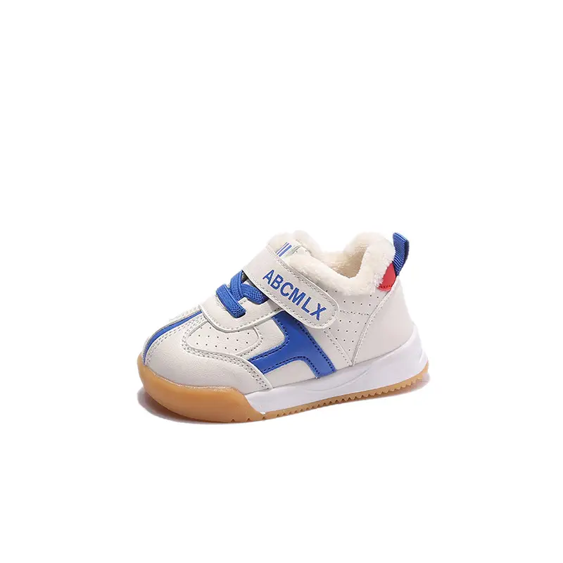 Baby Toddler Shoes for Boys and Girls 2025 New Autumn and Winter Soft-Soled Leather Half-Baby Fleece-Lined Anti-Slip Casual Cotton Shoes