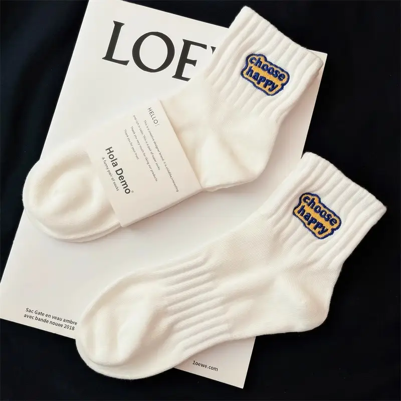 7A Antibacterial Socks for Men and Women, Black and White Mid-Calf Socks for All Seasons, Pure Color Sports Socks, Sweat-Absorbent, Deodorant, Versatile and Trendyy Mid-Calf Socks — feature 14