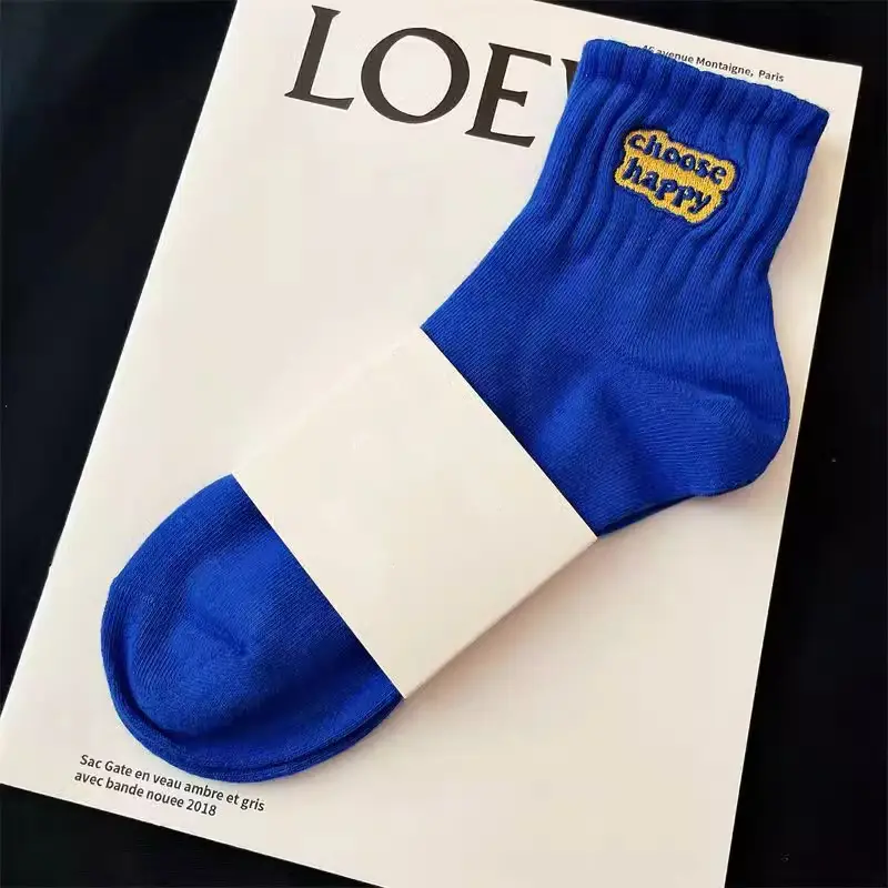 7A Antibacterial Socks for Men and Women, Black and White Mid-Calf Socks for All Seasons, Pure Color Sports Socks, Sweat-Absorbent, Deodorant, Versatile and Trendyy Mid-Calf Socks