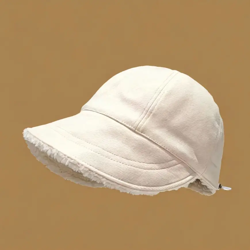 2025 Lamb Wool Bucket Hat Warm Face-Slimming Short-Brimmed — feature 3