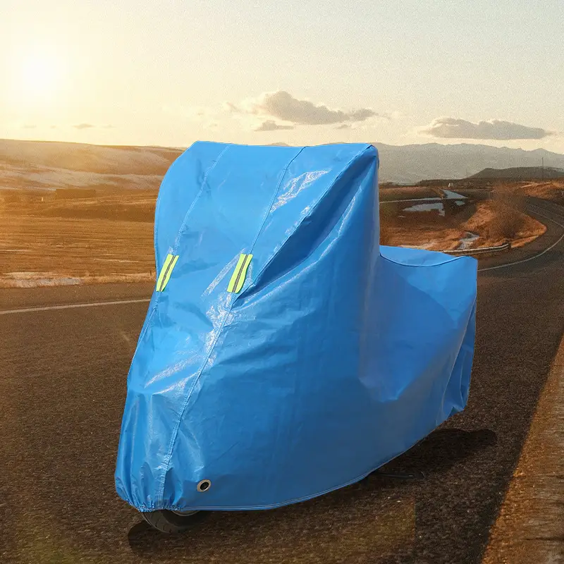 Rainproof Sunproof Motorcycle Cover Universal Blue - Image 4