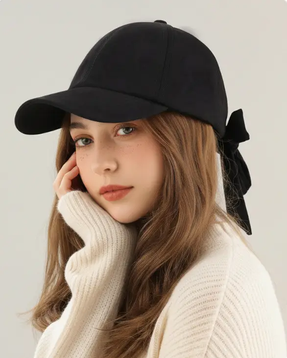 Black Tan Windproof Baseball Cap for Women — feature 10