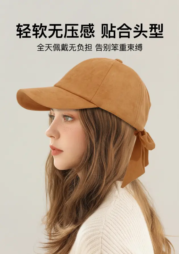 Black Tan Windproof Baseball Cap for Women — feature 2