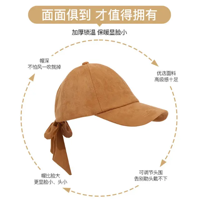 Black Tan Windproof Baseball Cap for Women — feature 3