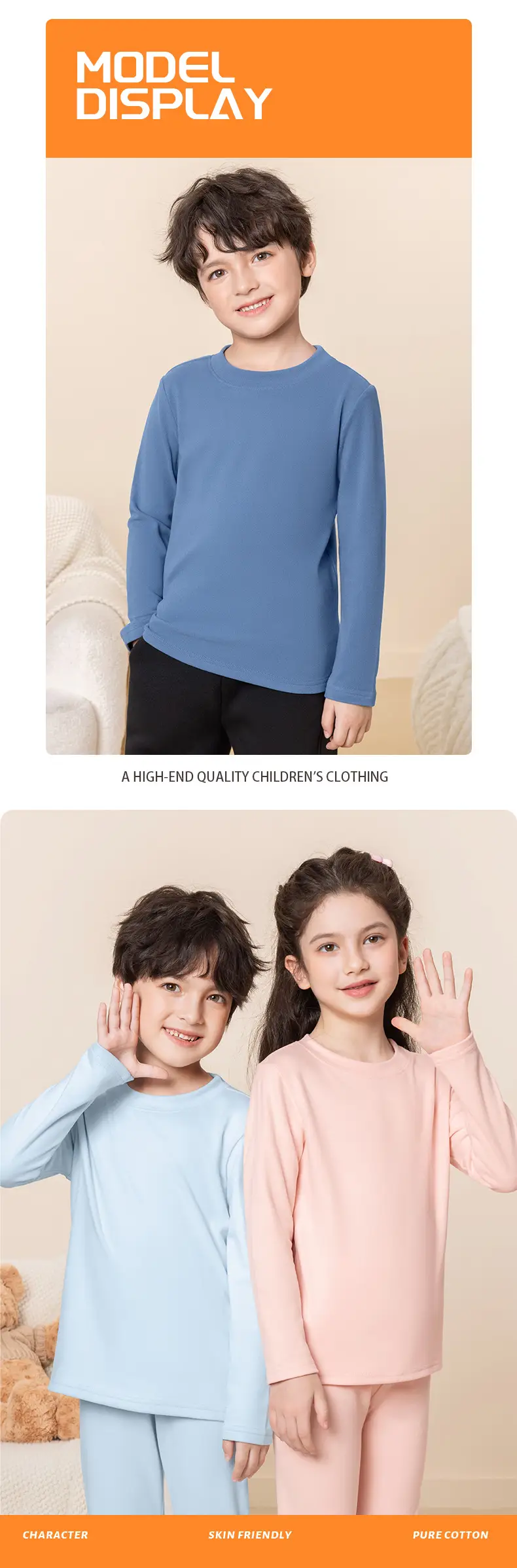 Children's Lavender Long Sleeve Thermal Shirt 2025 Winter — feature 9