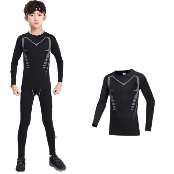 Children's Black Basketball Training T-Shirt Long Sleeve - Image 6