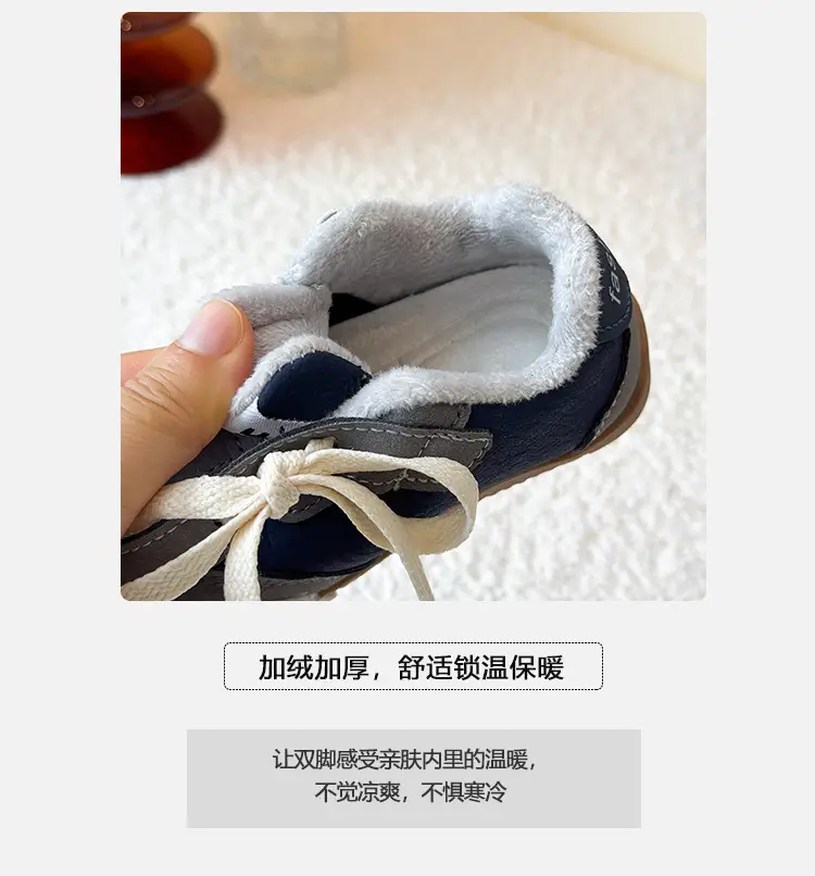 Winter New Velvet Moral Training Shoes for Boys and Girls Toddler Shoes 0 to 1-3 Years Old Baby Warm Outer Cotton Shoes — feature 3