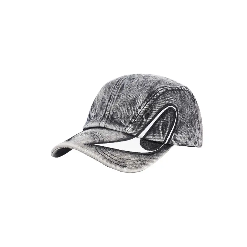 Washed Denim Cap for Men Women Flame Embroidery Hip Hop - Image 7