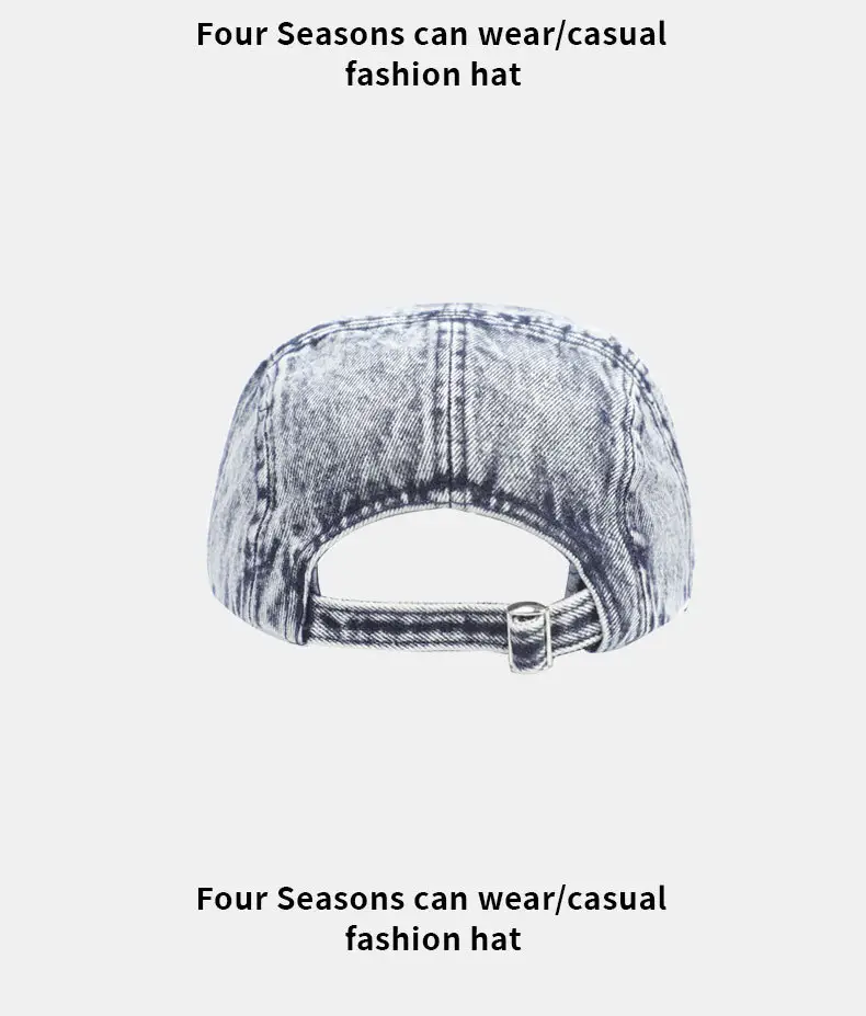 Washed Denim Cap for Men Women Flame Embroidery Hip Hop — feature 11