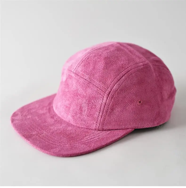 Men's Grey Suede Baseball Cap 5 Panel Flat Brim — feature 10