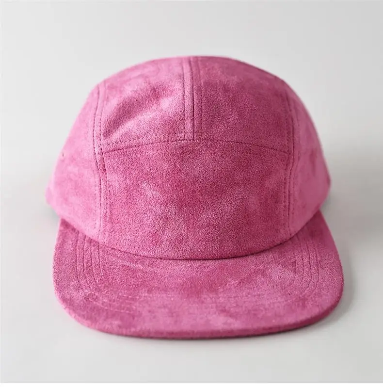 Men's Grey Suede Baseball Cap 5 Panel Flat Brim — feature 6