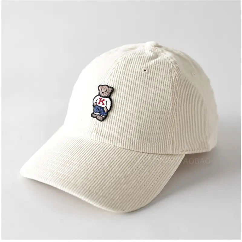 Men Maroon Cartoon Bear Cap Baseball Sunshade - Image 2