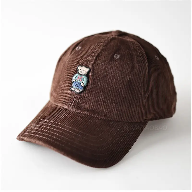 Men Maroon Cartoon Bear Cap Baseball Sunshade - Image 5