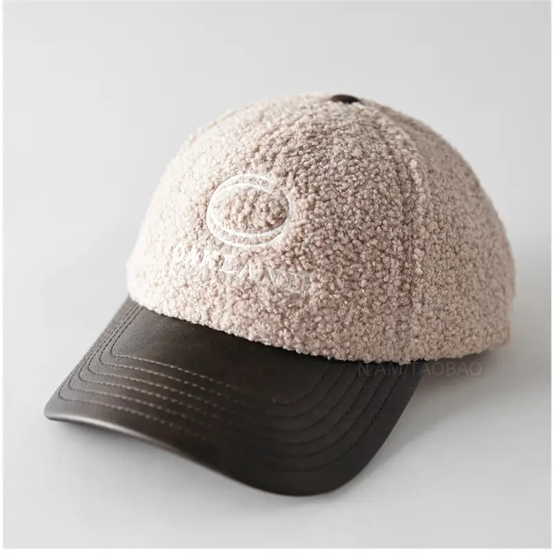 Men's Black Embroidered Sherpa Baseball Cap - Image 10