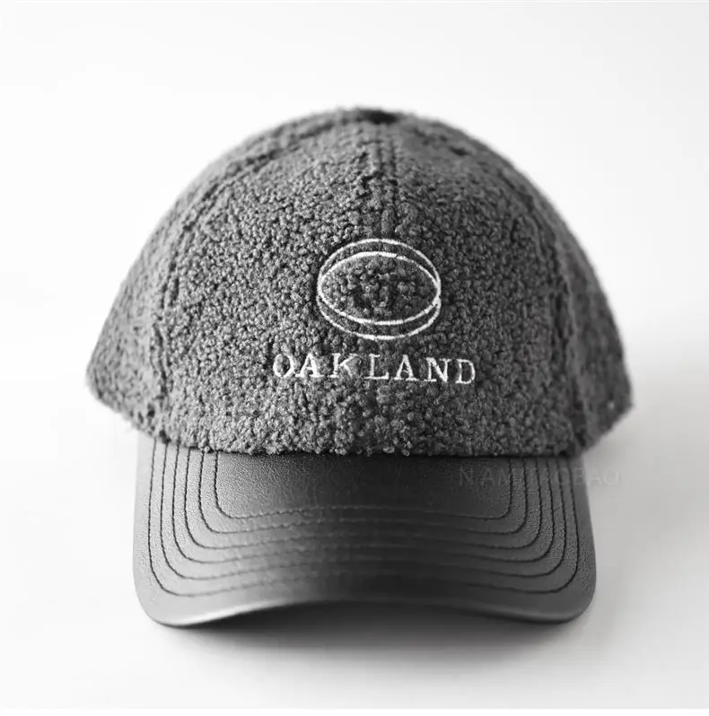 Men's Black Embroidered Sherpa Baseball Cap — feature 9