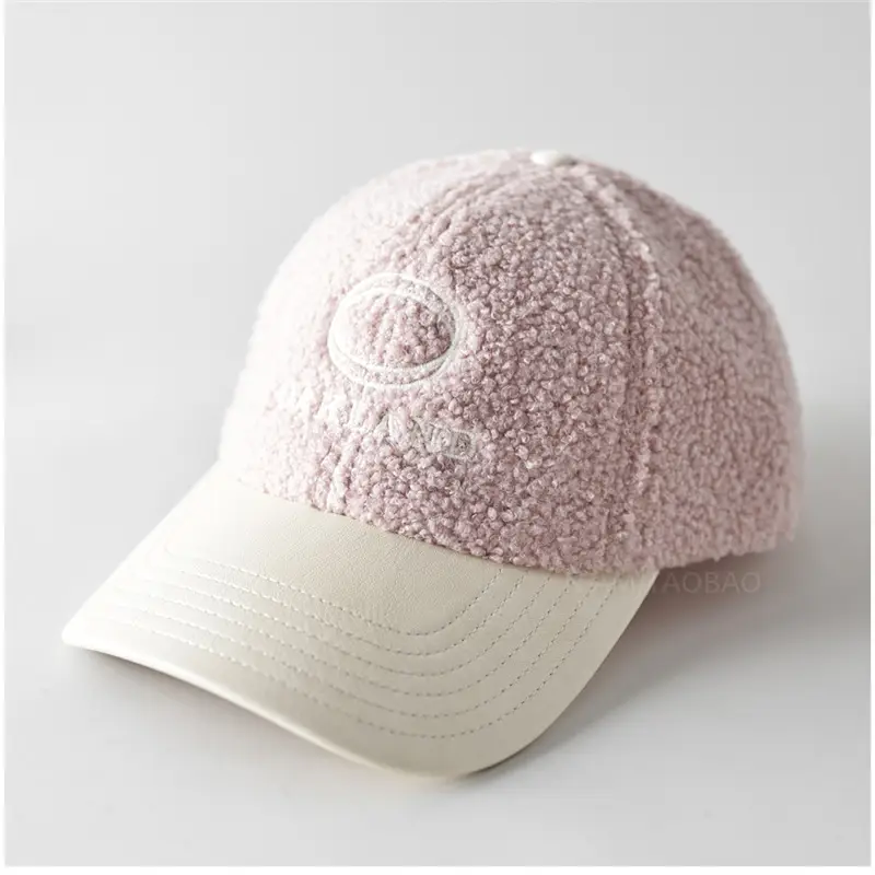 Men's Black Embroidered Sherpa Baseball Cap - Image 4