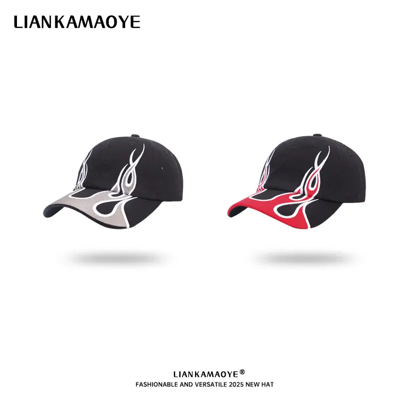 Red Embroidered Baseball Cap for Men Women - Image 3