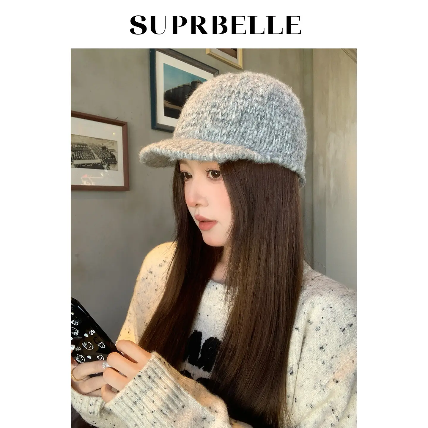 Winter Wool Knitted Duck Tongue Hat for Women - Image 6
