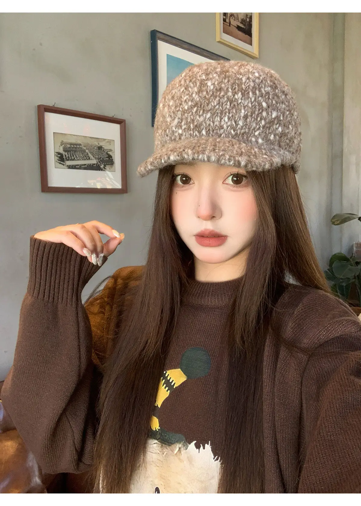 Winter Wool Knitted Duck Tongue Hat for Women — feature 10