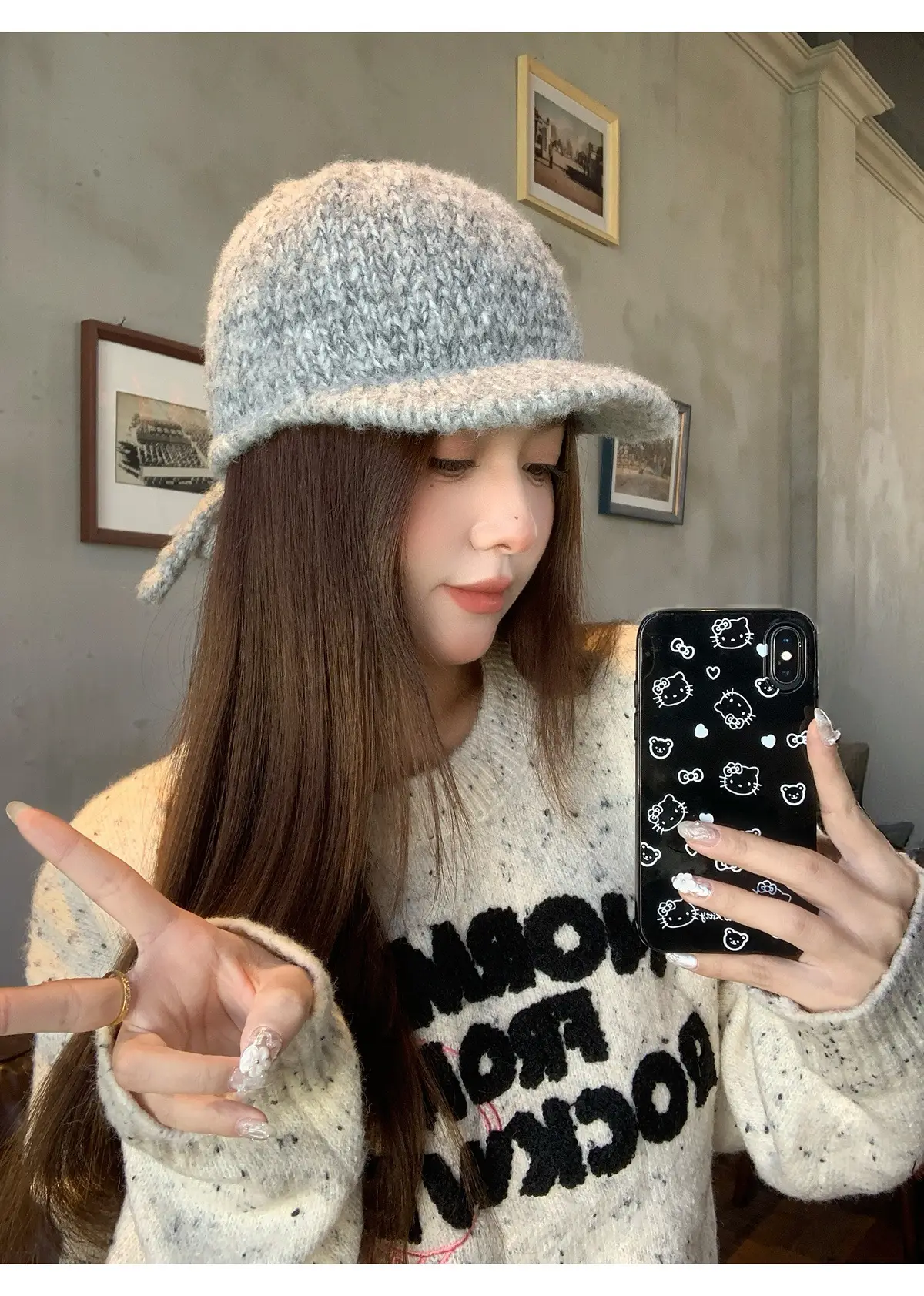 Winter Wool Knitted Duck Tongue Hat for Women — feature 3