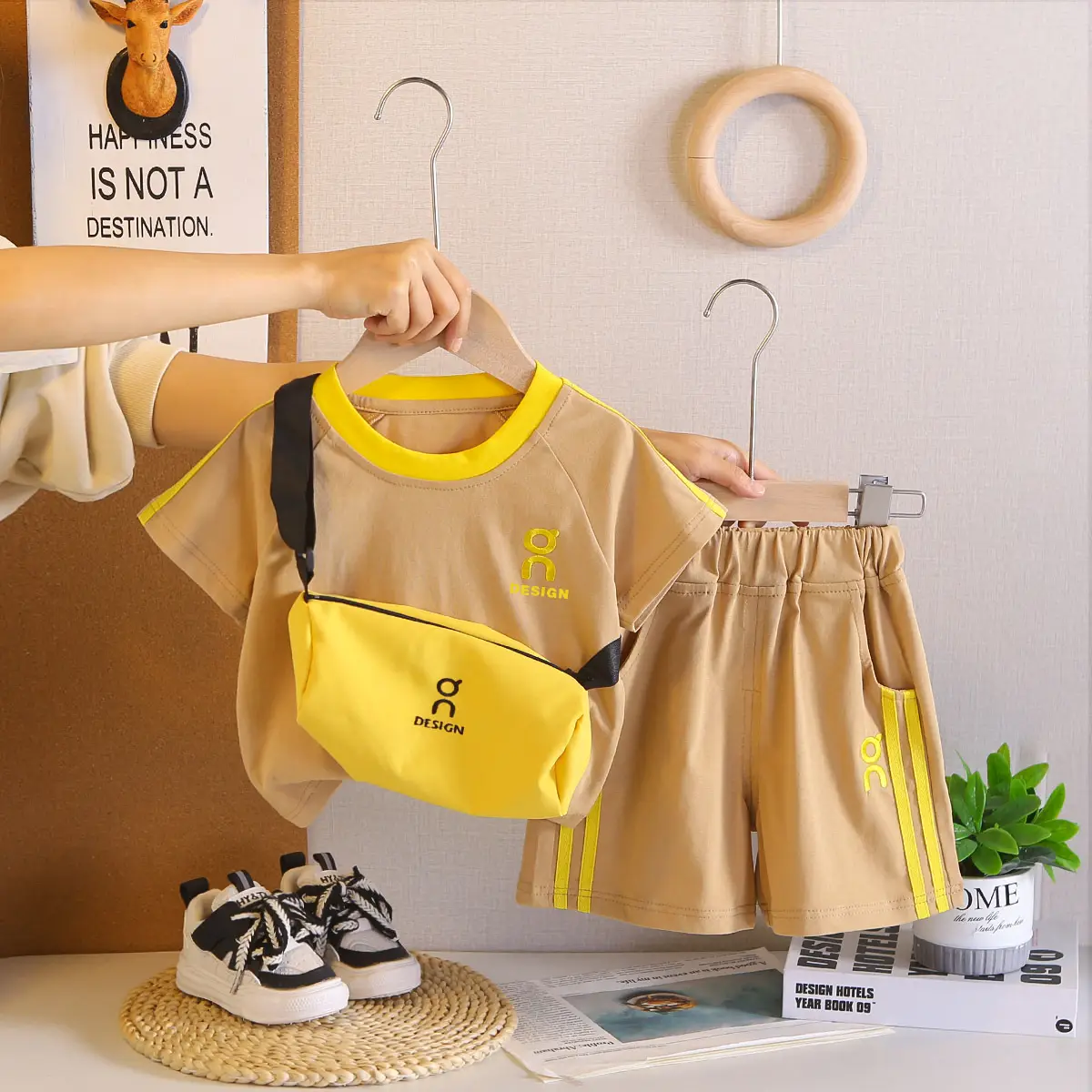 2026 Boys T-Shirt Shorts Bag Set Summer Clothes - Image 4