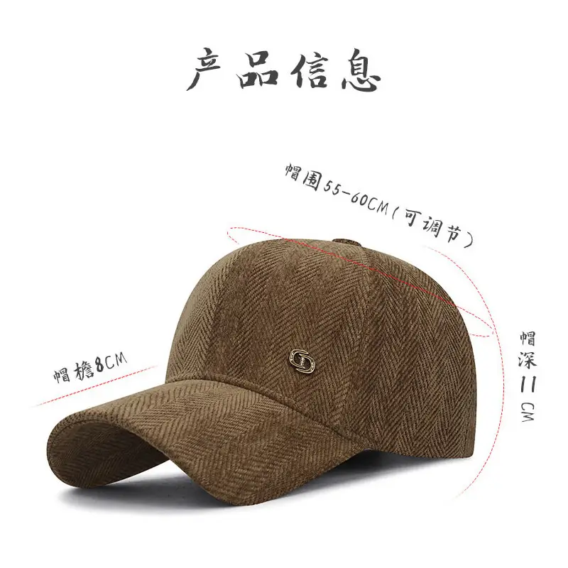 Men Wool Beige Cap Winter 2025 with Logo - Image 10