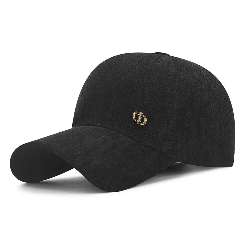 Men Wool Beige Cap Winter 2025 with Logo - Image 2