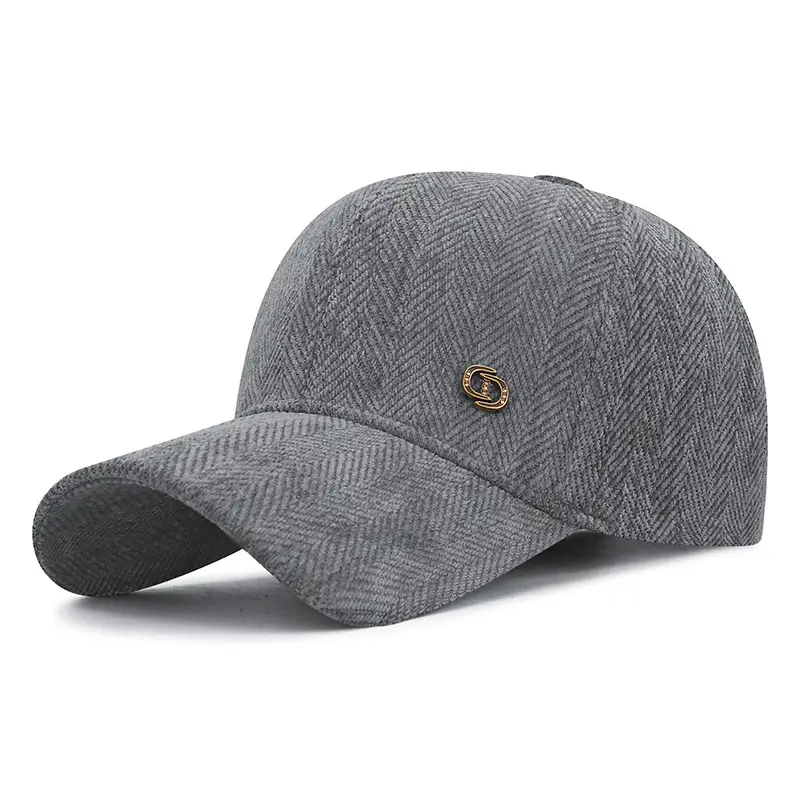 Men Wool Beige Cap Winter 2025 with Logo - Image 3