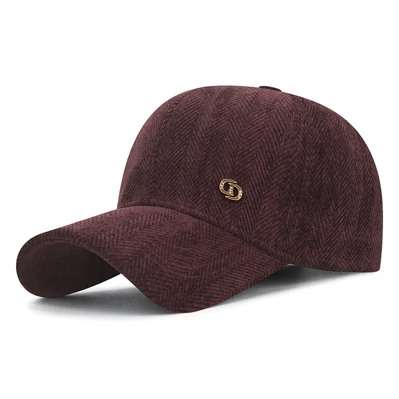 Men Wool Beige Cap Winter 2025 with Logo - Image 4