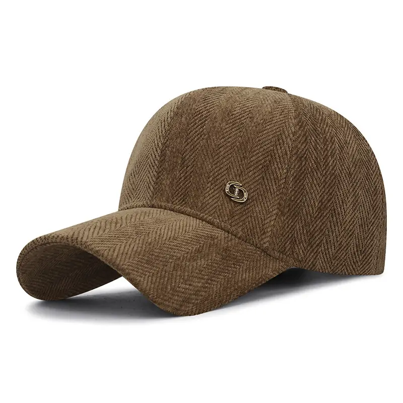 Men Wool Beige Cap Winter 2025 with Logo - Image 5