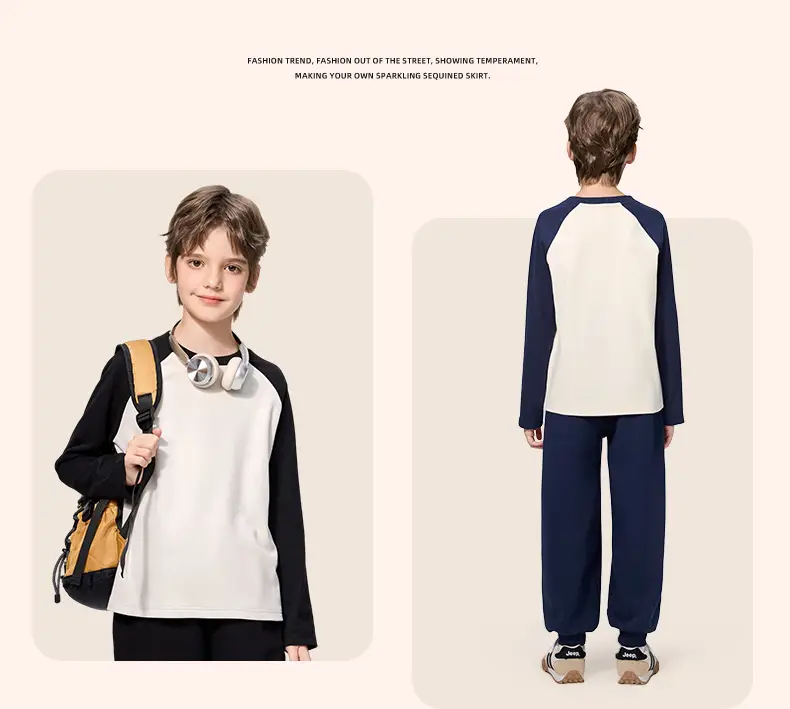 Boys Long Sleeve Thermal T-Shirt Pink White 2025 — feature 19