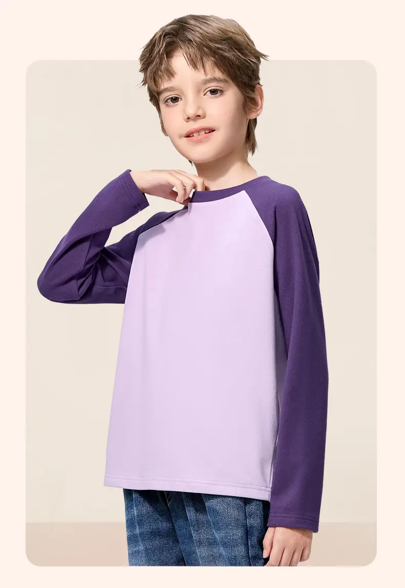 Boys Long Sleeve Thermal T-Shirt Pink White 2025 — feature 22