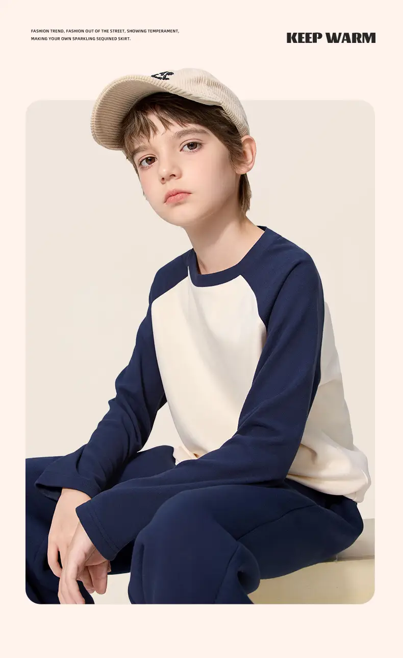 Boys Long Sleeve Thermal T-Shirt Pink White 2025 — feature 24