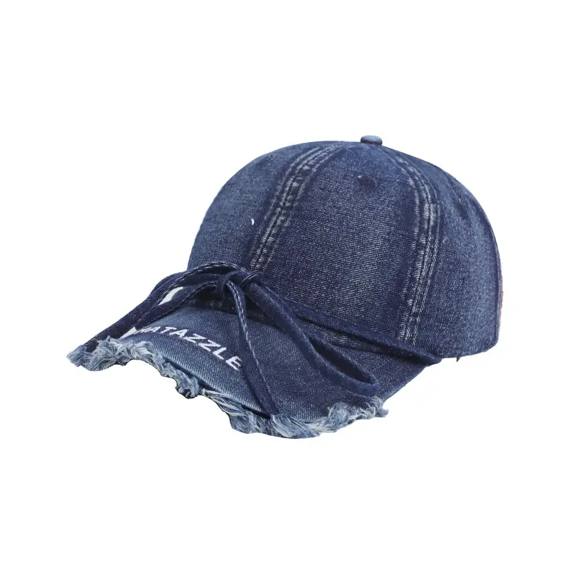 Denim Baseball Cap with Adjustable Strap, Windproof, Retro Design - Image 8