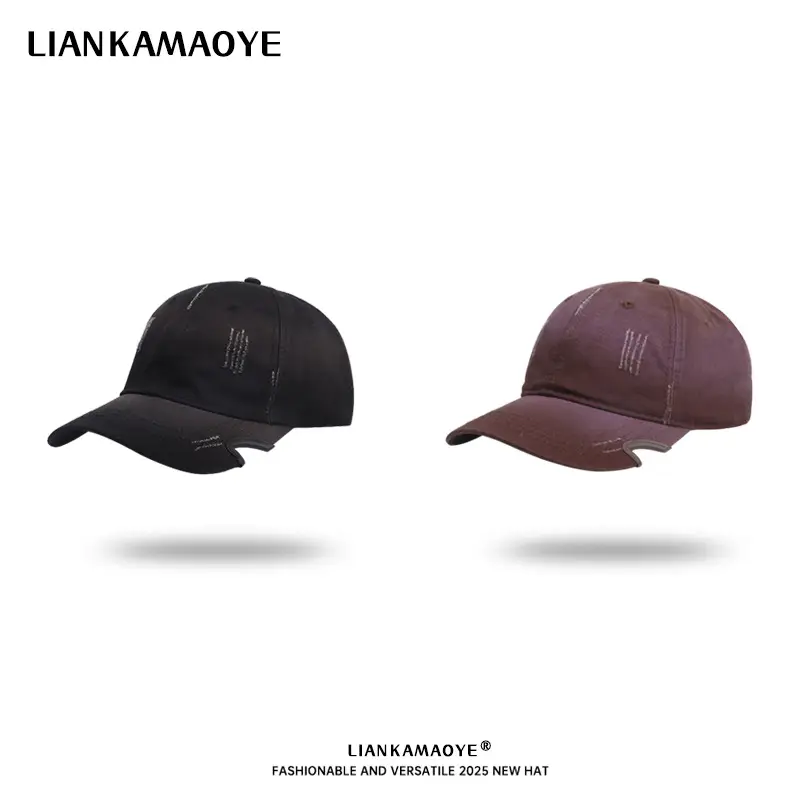 Korean Style Baseball Cap Retro Japanese Versatile English Small Leather Label Hat Versatile Casual Soft Top Duckbill Cap - Image 3