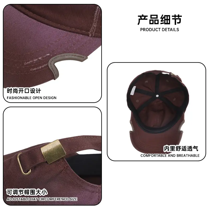 Korean Style Baseball Cap Retro Japanese Versatile English Small Leather Label Hat Versatile Casual Soft Top Duckbill Cap - Image 5