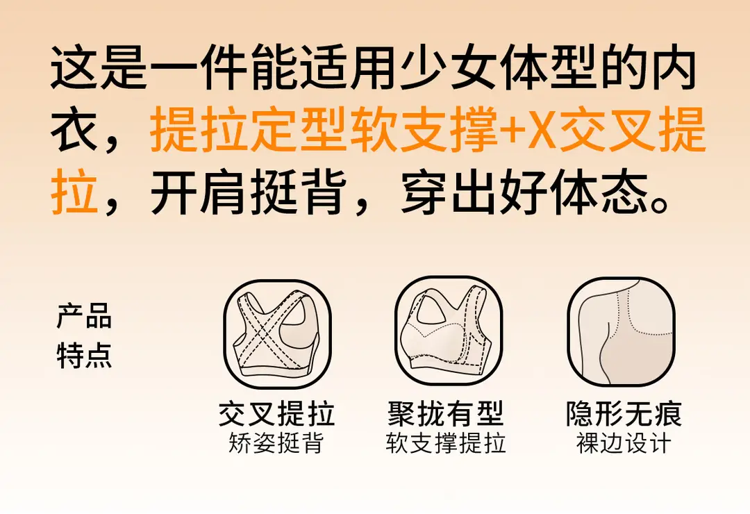 Recommended by Institutions: Posture Correction, Anti-Hunchback, Anti-Sagging, Shock-Proof, Anti-Run, Cross-Lifting Development Period Bra, Anti-Bump Bra for Girls — feature 1