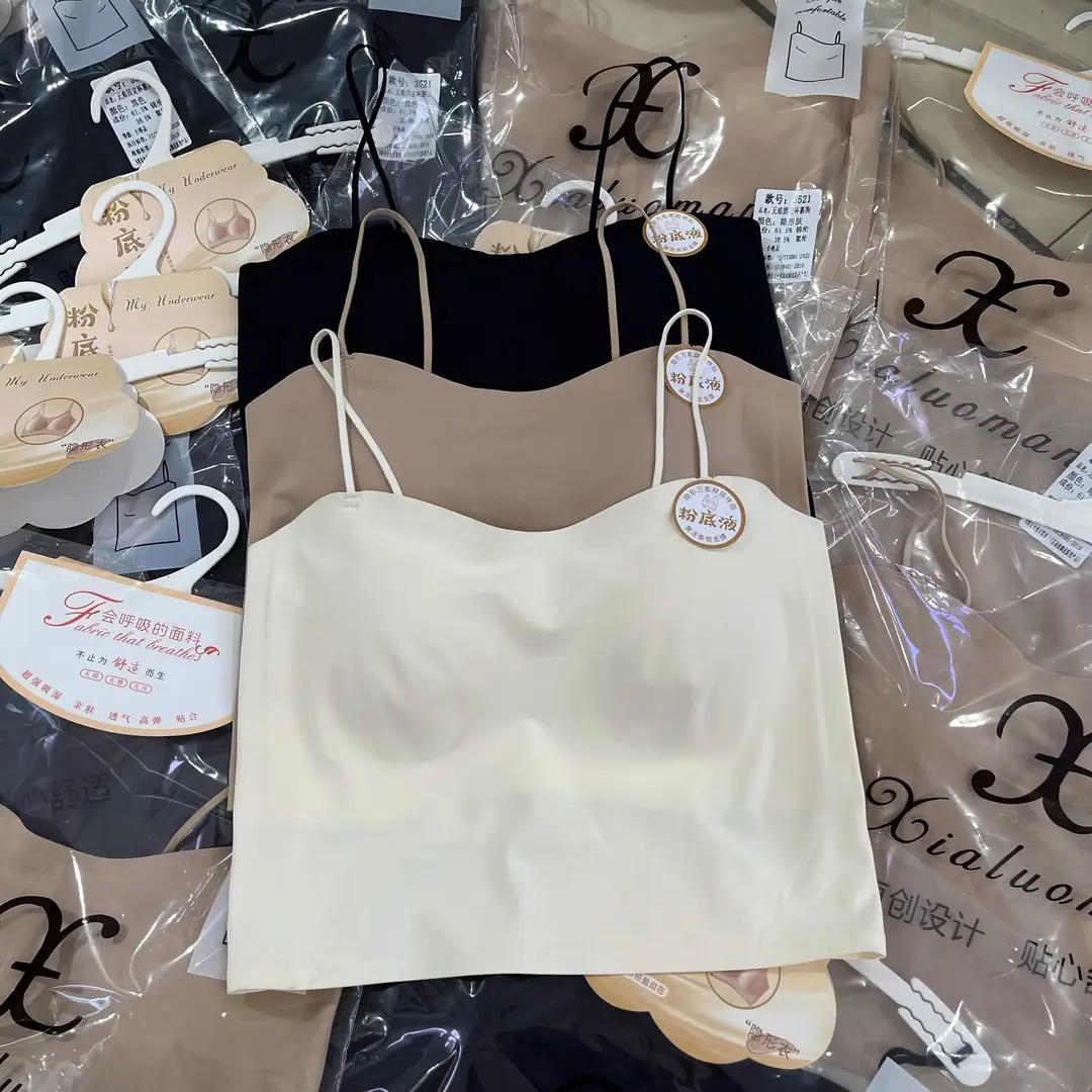 Liquid Foundation Invisible Short Strap Thin Strap Backless Seamless Fixed Cup Push-Up Tube Top Anti-Exposure Beautiful Back Underwear Wholesale