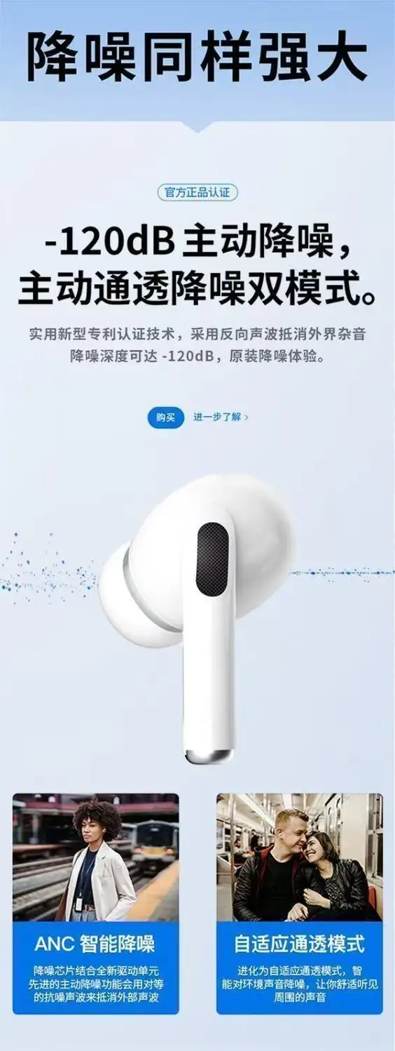 Huaqiangbei 2025 New Wireless Bluetooth Headset Anc Active Noise Reduction Smart Color Screen Suitable for Android and Apple — feature 14