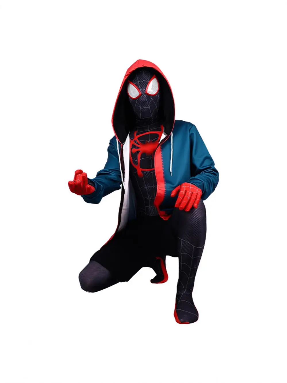 Spider-Man Cos Parallel Universe Little Black Spider Miles Hooded Jacket 3D Anime Cosplay Sweatshirt Shorts
