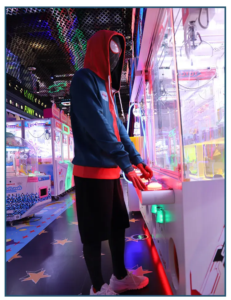 Spider-Man Cos Parallel Universe Little Black Spider Miles Hooded Jacket 3D Anime Cosplay Sweatshirt Shorts — feature 15