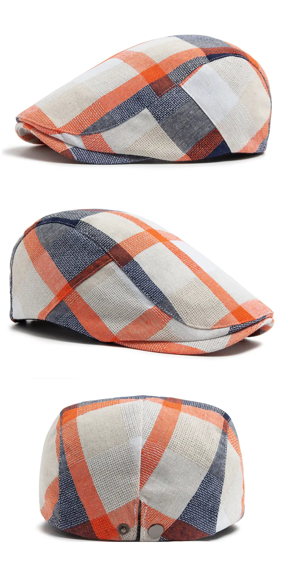 Women Plaid Beret Peaked Cap Summer Hat — feature 5
