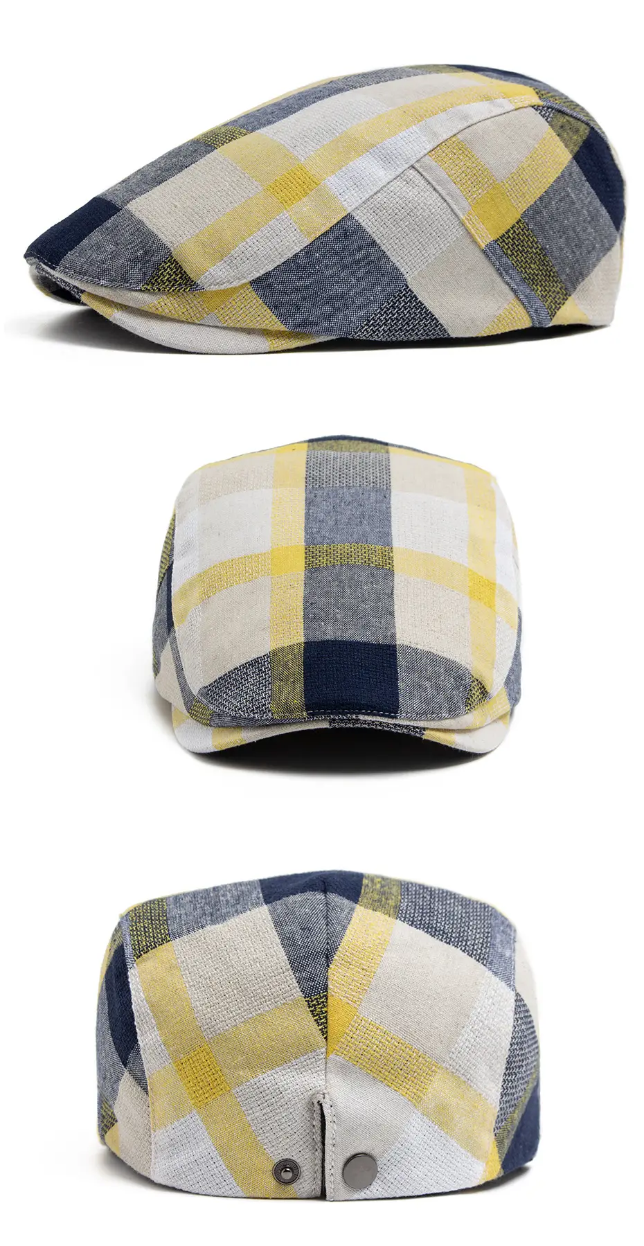 Women Plaid Beret Peaked Cap Summer Hat — feature 6