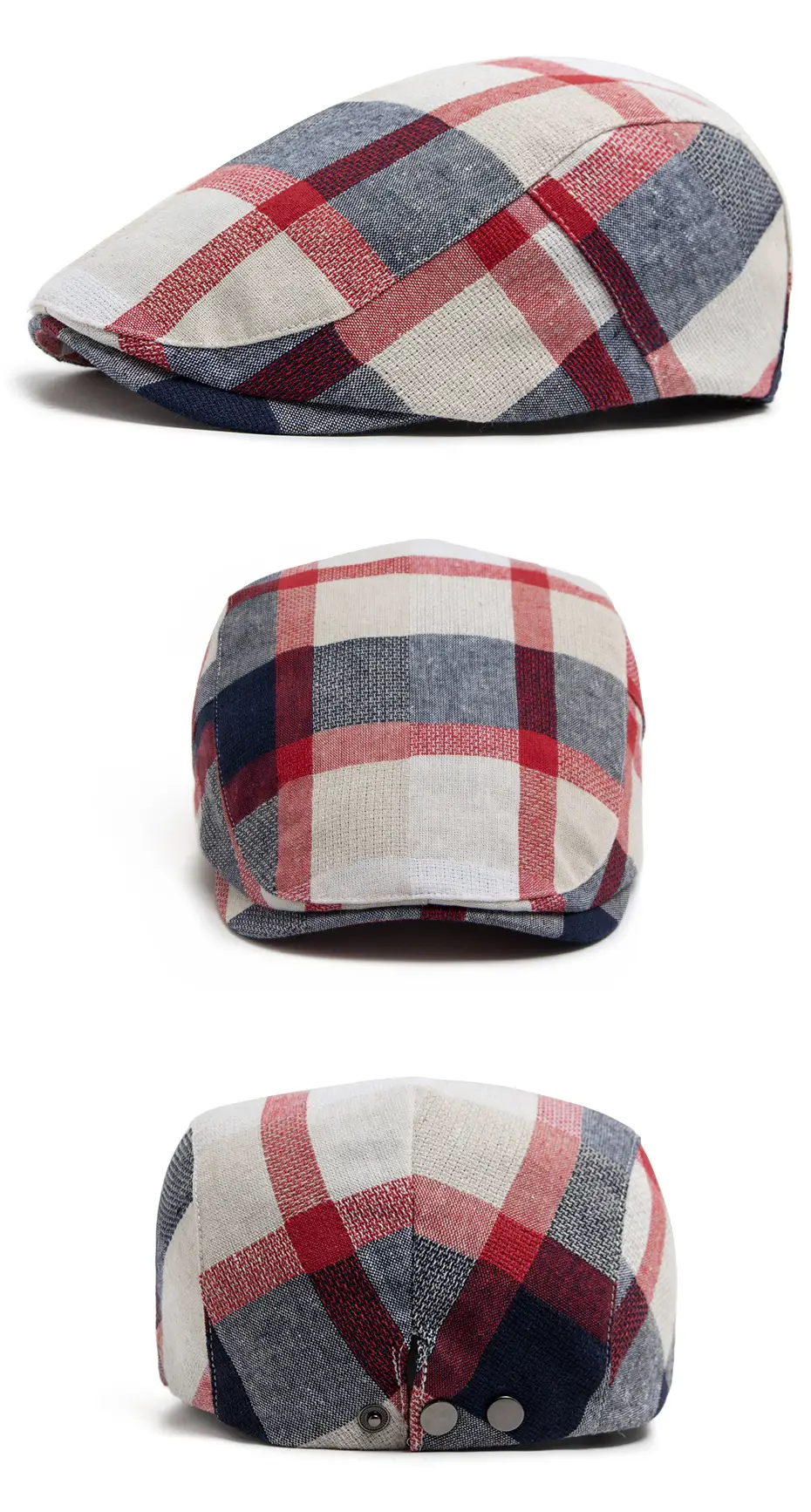 Women Plaid Beret Peaked Cap Summer Hat — feature 7