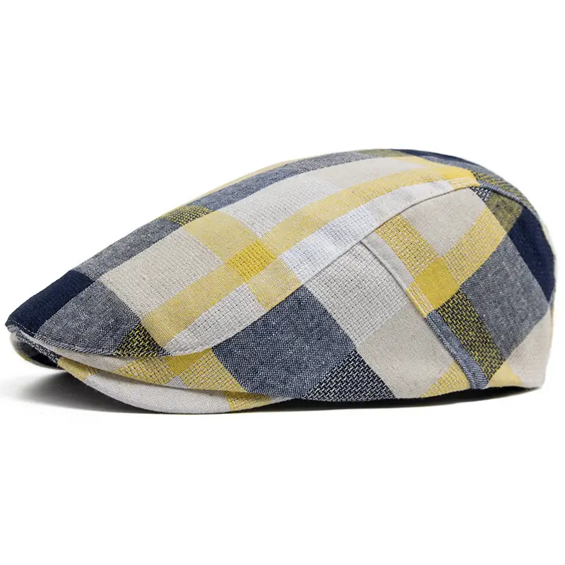 Women Plaid Beret Peaked Cap Summer Hat - Image 2